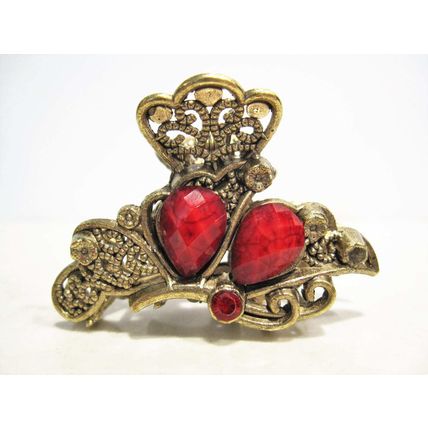 Jeweled antique bronze hair claw clip