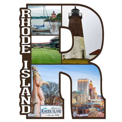 Rhode Island Capital R Collage Fridge Magnet