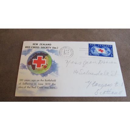 1959 New Zealand FDC Postal Cover - Red Cross Society