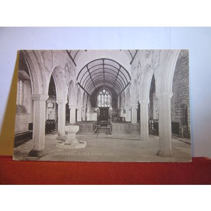 WIDECOMBE-IN-THE-MOOR CHURCH, DEVON. unused antique postcard by Chapman =