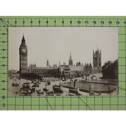 LONDON - CLOCK TOWER AND HOUSES OF PARLIAMENT, ENGLAND, Postcard