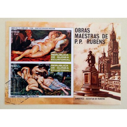 Equatorial Guinea 1972 Rubens Used Mini Sheet Fernando Poo franking