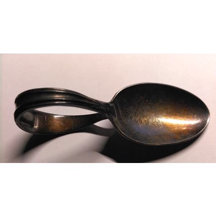 Vintage Old Holmes & Edwards IS Silverplate Curved Handle Baby Spoon Utensil