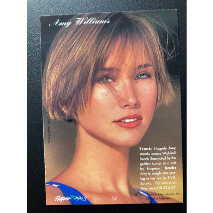 Portfolio 1993 Swimsuit Issue Base trading card # 57 Amy Williams (A)