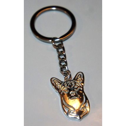 PEMBROKE WELSH CORGI ROYAL CORGI DOG KEY RING WITH KEY CHAIN & VELVET GIFT BAG
