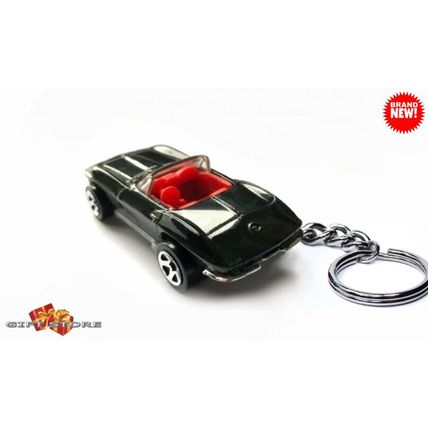 KEYCHAIN BLACK CHEVY CORVETTE C2 CONVERTIBLE CUSTOM❤️GREAT GIFT❤️