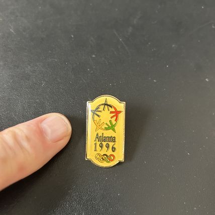 Vintage 1996 Centennial Olympic Games Atlanta Enamel Pin Star & Rings
