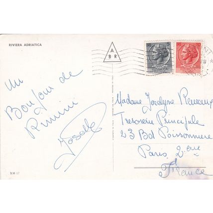 Rimini Italy Multiview Postcard posted 1961 creased