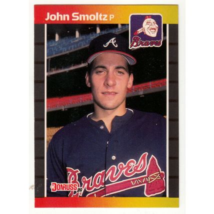 1989 Donruss John Smoltz rookie baseball card #642 – *denotes