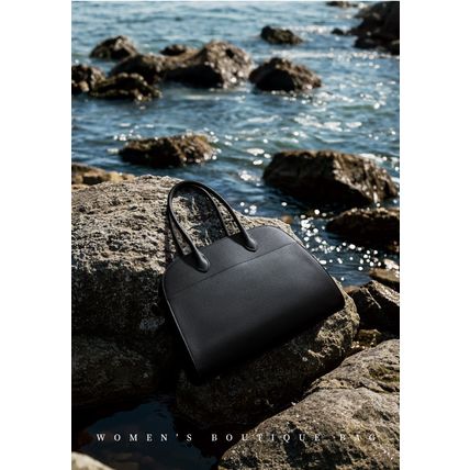 Genuine Leather Women Shoulder Handbags Beach Bag Black