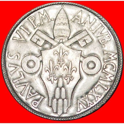Ⰶ FORTRESS: VATICAN★ 50 LIRAS 1975 PAUL IV (1963-1978) HOLY★LOW START★NO RESERVE