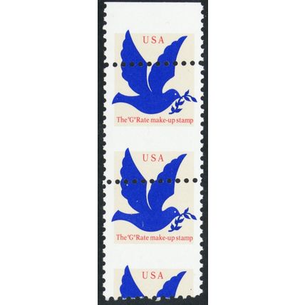 2877, MNH 4¢ Make-up Rate Margin Pair Misperforated Freaky Error * Stuart Katz