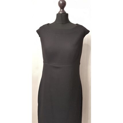 Laura Ashley Black Wool Shift Dress 12 UK