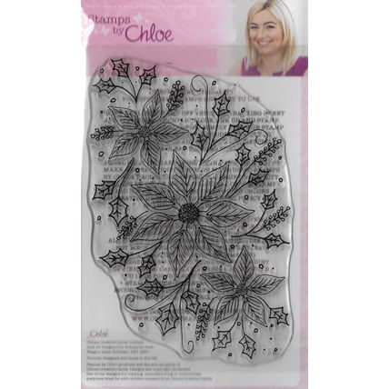 Stamps By Chloe Poinsettia Panel Stamp. Stamping Cardmaking Scrapbooking Crafts