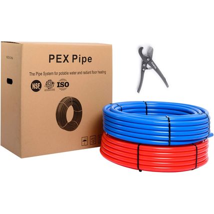 EFIELD Pex-B Pipe/Tubing (NSF Certified) Blue & Red 1/2 Inch 2X 300 Ft Rolls 600