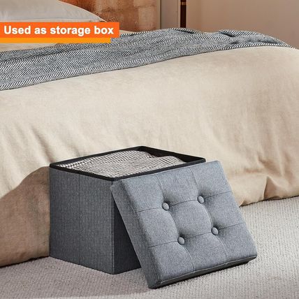 ALASDO Storage Ottoman Footrest Stool Small Ottoman with Storage Foldable Ottoma