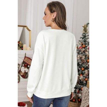 Beige Plain Crew Neck Pullover Sweatshirt