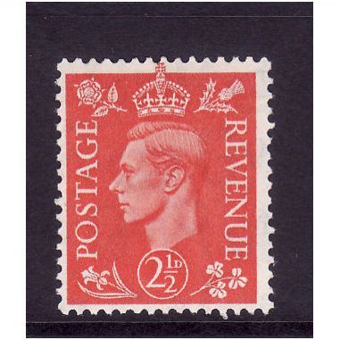 GREAT BRITAIN 1950 SG507 2 1/2d PALE SCARLET U/M MINT#3