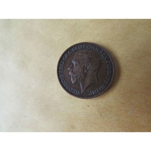 1912 GEORGE V FARTHING FREE POST. AD