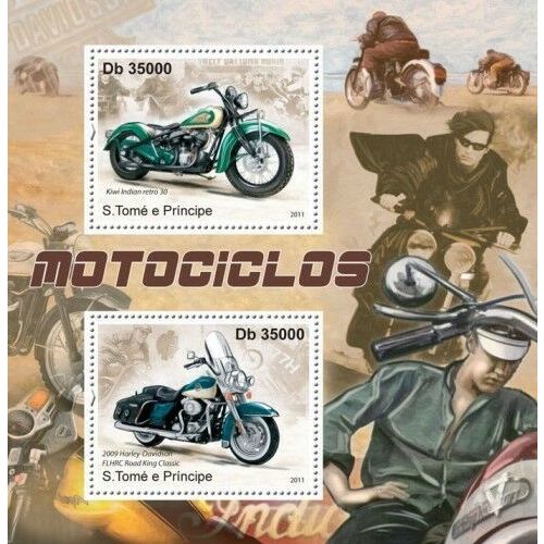 SAO TOME PRINCIPE 2011 SHEET MNH MOTORCYCLES MOTOCICLETAS MOTOS 3