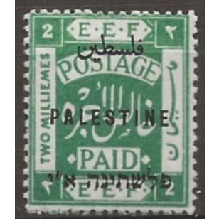 Palestine 1921 SG61 2m Blue-Green Mounted Mint .