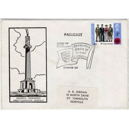 GB 1971 Germania Posta IV Gt Yarmouth Paquebot Cover Special Cancel typed