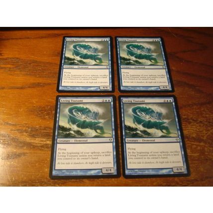 Magic The Gathering, MTG, 4-Cards, 1993-2009, LIVING TSUNAMI, nm