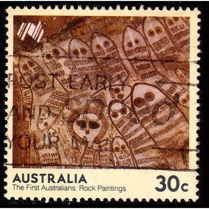 Australia 1984 First Australians 30c Used Stamp Wanjina Spirit Rock Paintings .