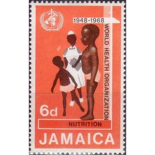 Jamaica 1969 Anniversary WHO 6d Nutrition Unmounted Mint NHM SG 277 Sc 276 stamp