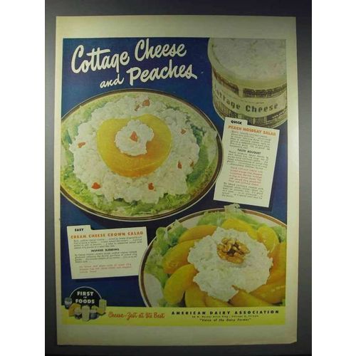 1948 American Dairy Association Ad, Peach Nosegay Salad