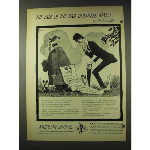 1948 American Mutual Insuarance Ad - Sad Business Man