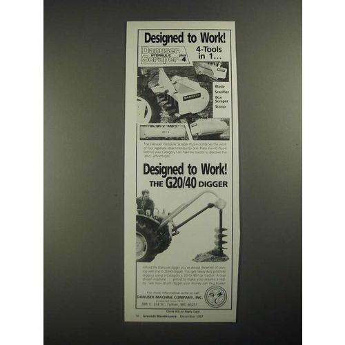 1987 Danuser Hydraulic Scraper Plus-4 and G 20/40 Digger Ad