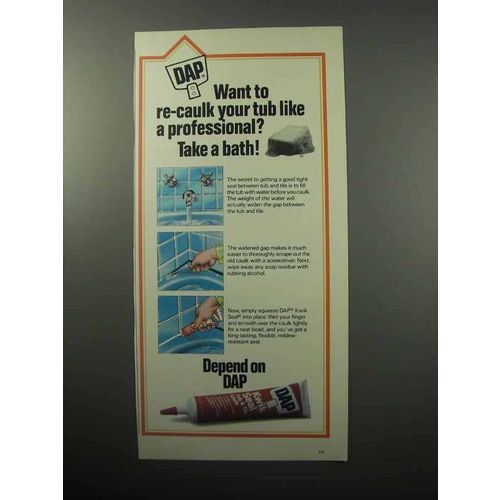 1987 DAP Kwik Seal Tub & Tile Caulk Ad - Professional