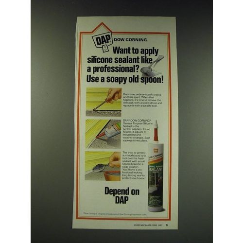 1987 DAP Dow Corning General Purpose Silicone Sealant Ad