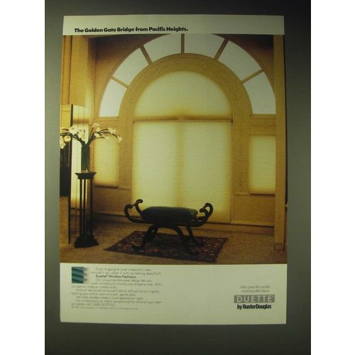 1989 Hunter Douglas Duette Window Fashions Ad - Golden Gate Bridge