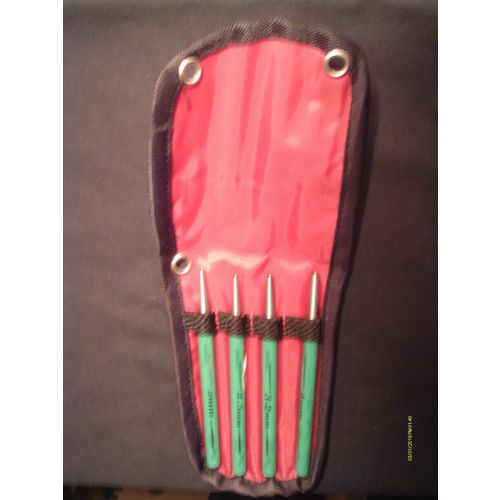 4 Piece Concave Punch Set Metric Includes Vinyl/Nylon Hang up Storage Pouch New