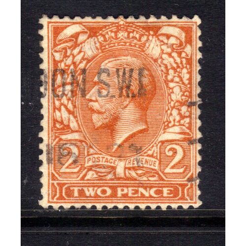 GB 1912 - 24 KGV 2d Orange Die 1 SG 368 Wmk 100 ( T614 )