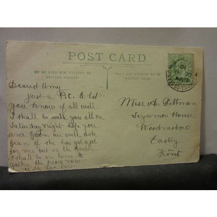 from BEXHILL-ON-SEA SUSSEX. used antique postcard home-made 1910 pm