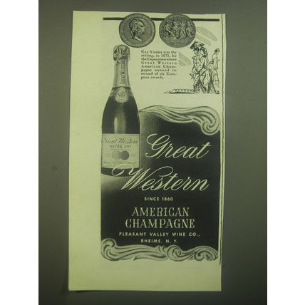 1944 Great Western Champagne Ad - Gay Vienna was the setting, in 1873