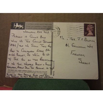 Mary Arden's House, near STRATFORD UPON-AVON postcard by Jarrold 1978 pm =