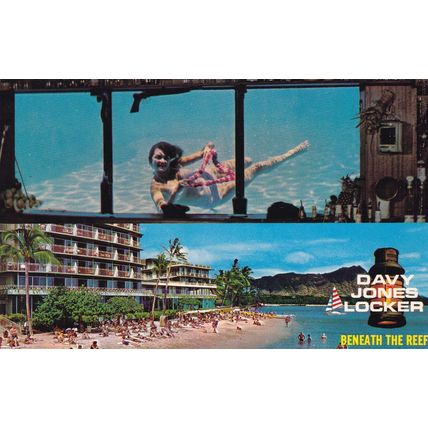 Waikiki - Lot of 7 - Vintage Postcards - Hawaii, Surfer, Kalakua Avenue, Bar