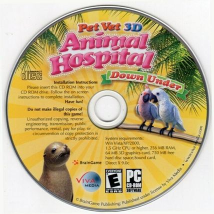 Pet Vet 3D: Animal Hospital Down Under (PC-CD, 2007) Vista/XP/2000 - NEW in SLV