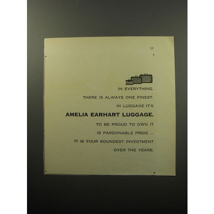 1951 Amelia Earhart Luggage Ad - In everything There is always one finest