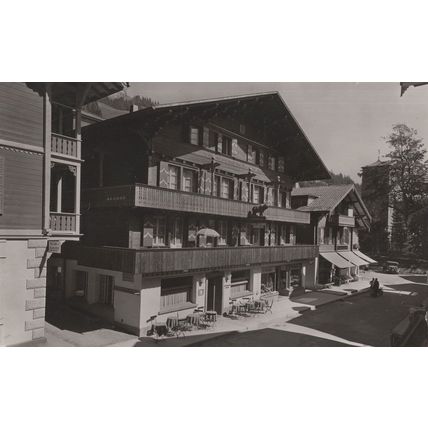 Adelboden Hotel Gasthof WW2 1943 Real Photo Switzerland Postcard