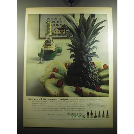 1957 Heublein Cordials Ad - Treat yourself like company.. tonight