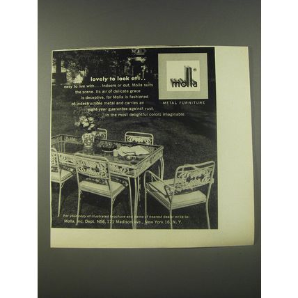1956 Molla Metal Furniture Ad - Lovely to look at