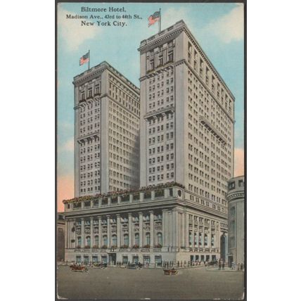 Biltmore Hotel, Madison Avenue, New York, c.1913 - American Art Publishing Co PC