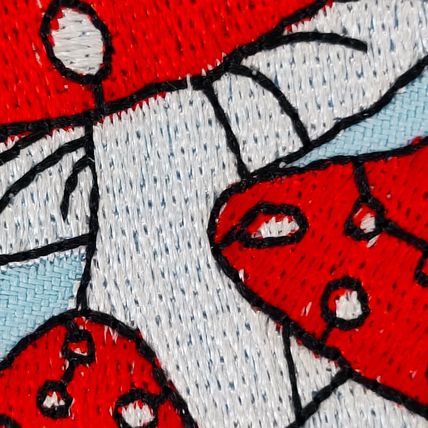 Mushroom Oval Iron On Patch Motif Patches Badge 6.6 cm x 8 cm Sew Kids P144