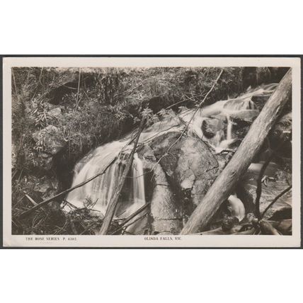 Olinda Falls, Melbourne, Victoria, c.1930 - Rose Series RP Postcard