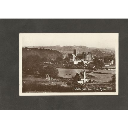 Postcard Somerset Wells Cathedral from Milton Hill